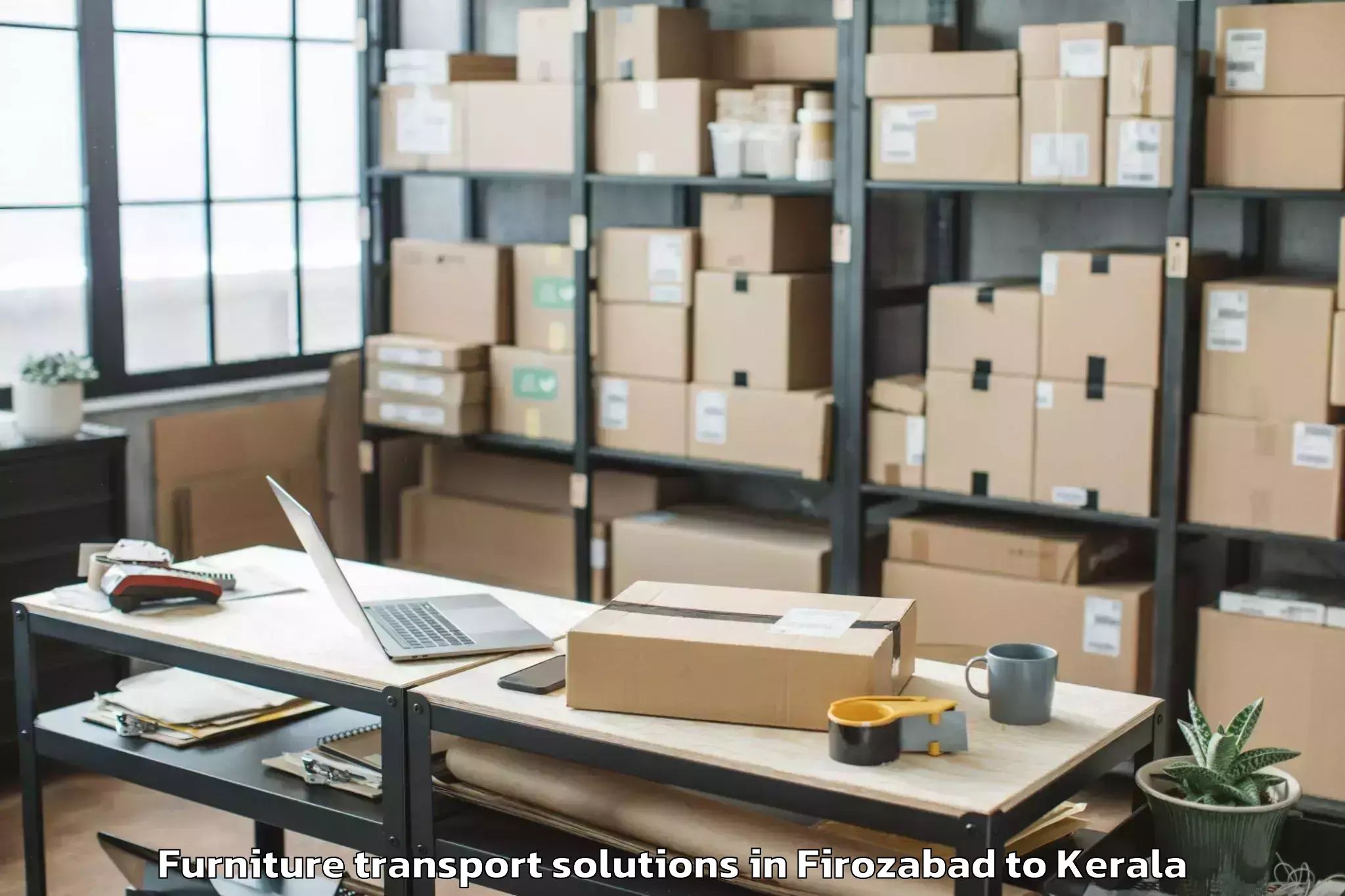 Book Firozabad to Rp Mall Kollam Furniture Transport Solutions